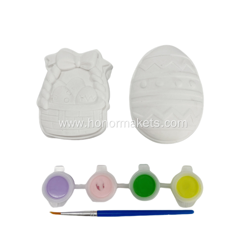 2PCS Easter DIY Painting with 4 color acrylic paint